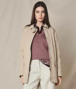 Giacca tecnica in cotone e cashmere