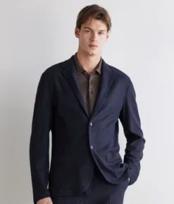 Giacca waffle in lino cotone