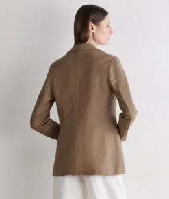 Giacca waffle in lino cotone