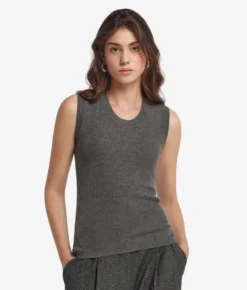 Gilet a costina in Cashmere Ultrafine