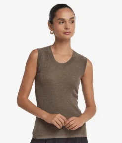 Gilet a costina in Cashmere Ultrafine