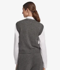 Gilet con trecce e strass in Cashmere Ultrasoft