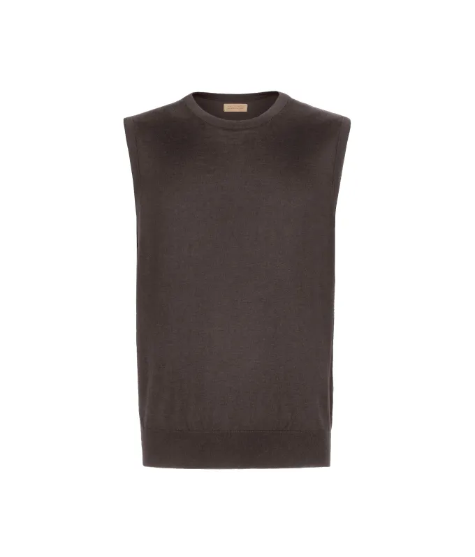 Gilet girocollo in Cashmere Ultrafine
