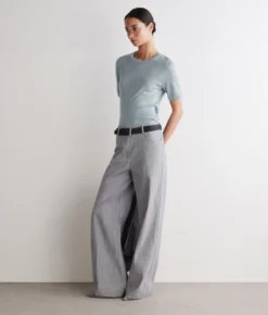 Girocollo a maniche corte in Cashmere Silkfine