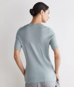 Girocollo a maniche corte in Cashmere Silkfine