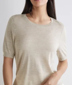 Girocollo a maniche corte in Cashmere Silkfine