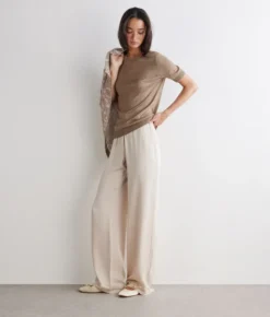 Girocollo a maniche corte in Cashmere Silkfine