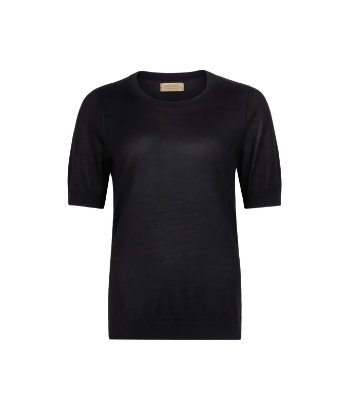 Girocollo a maniche corte in Cashmere Silkfine