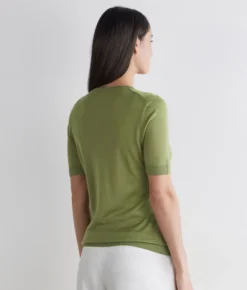 Girocollo a maniche corte in Cashmere Silkfine