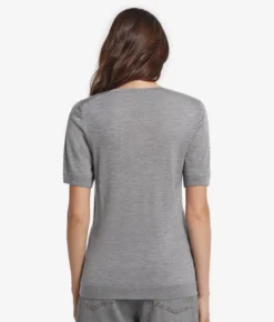 Girocollo a maniche corte in Cashmere Ultrafine