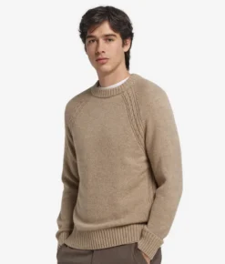 Girocollo con trecce in Ultrasoft Undyed Cashmere