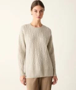 Girocollo coste intrecciate in Cashmere Ultrasoft