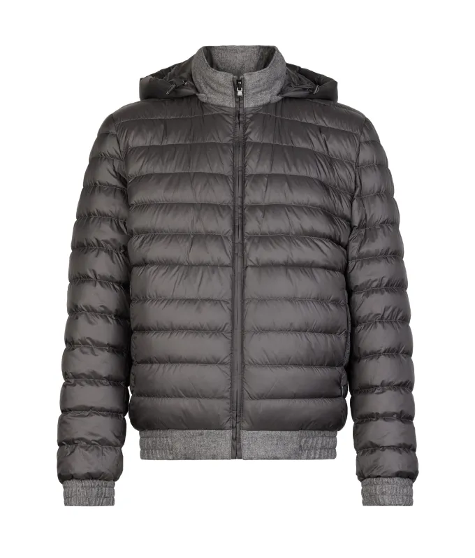 Giubbino reversibile in seta e cashmere