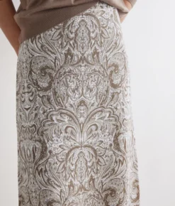 Gonna jacquard paisley