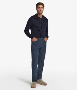 Jeans in cotone e lino