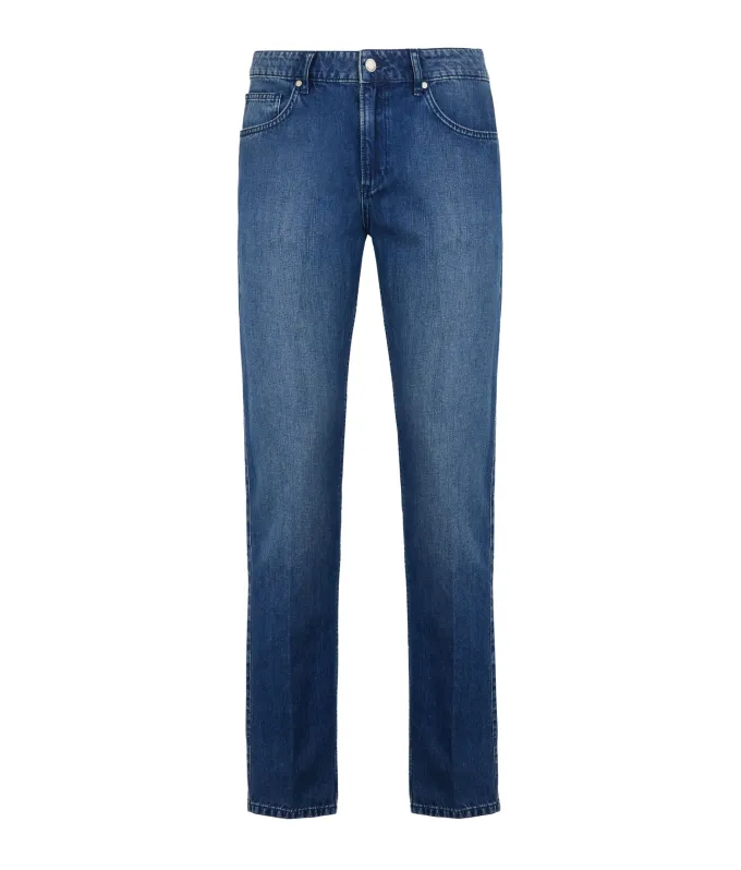Jeans in cotone e lino