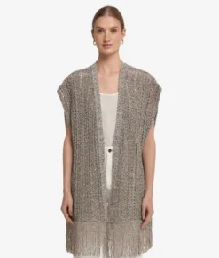 Kimono traforato con paillettes