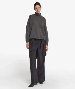 Maglia con collo a cratere in Cashmere Tricot
