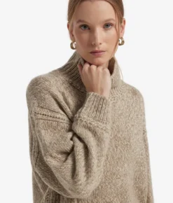 Maglia con collo a cratere in Cashmere Undyed Tricot