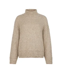 Maglia con collo a cratere in Cashmere Undyed Tricot