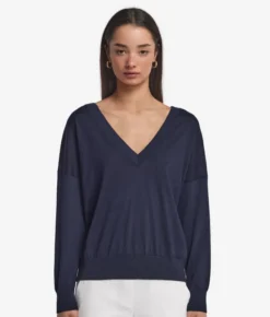 Maglia con doppio scollo a V in Cashmere Ultrafine