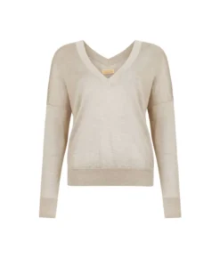 Maglia con doppio scollo a V in Cashmere Ultrafine