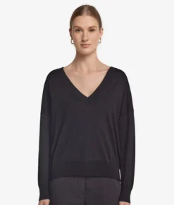 Maglia con doppio scollo a V in Cashmere Ultrafine