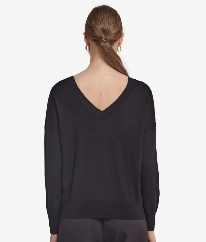Maglia con doppio scollo a V in Cashmere Ultrafine