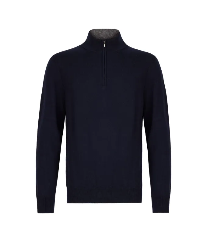 Maglia con mezza zip in Cashmere Ultrasoft