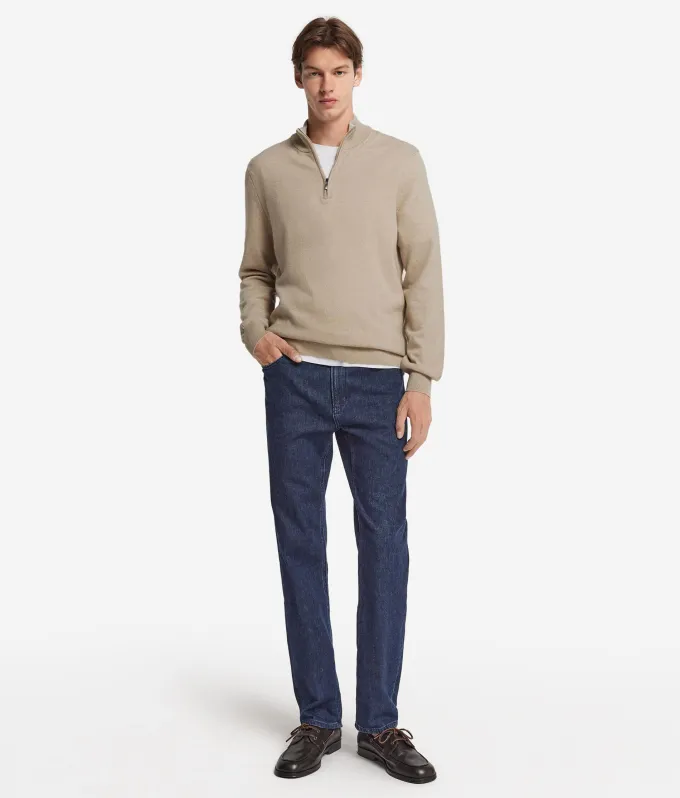 Maglia con mezza zip in Cashmere Ultrasoft