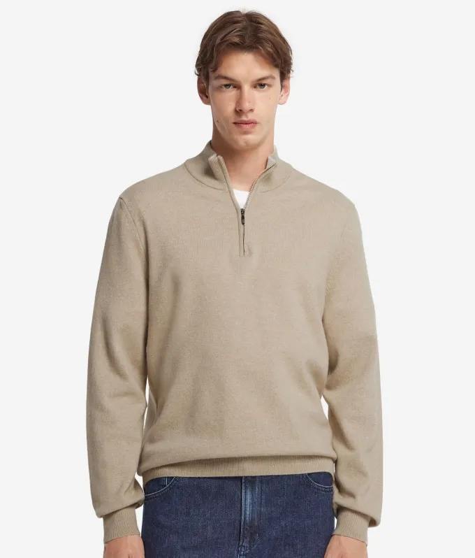 Maglia con mezza zip in Cashmere Ultrasoft