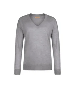 Maglia con scollo a V e spacchi in Cashmere Ultrafine