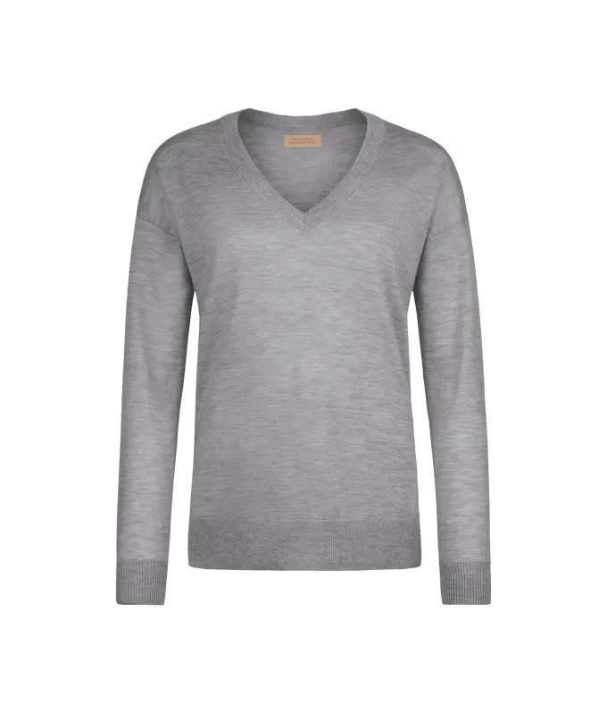 Maglia con scollo a V e spacchi in Cashmere Ultrafine