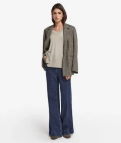 Maglia con scollo a V e spacchi in Cashmere Ultrafine