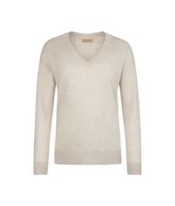 Maglia con scollo a V e spacchi in Cashmere Ultrafine