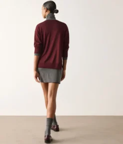 Maglia con scollo a V e spacchi in Cashmere Ultrafine