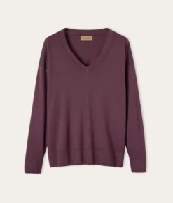 Maglia con scollo a V e spacchi in Cashmere Ultrafine