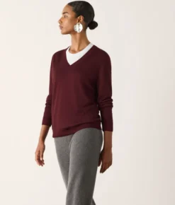Maglia con scollo a V in Cashmere Ultrafine