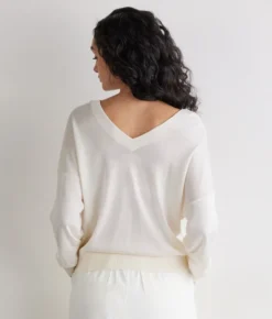 Maglia doppio scollo a V in Cashmere Silkfine