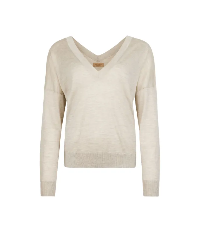 Maglia doppio scollo a V in Cashmere Silkfine
