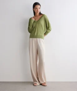 Maglia doppio scollo a V in Cashmere Silkfine