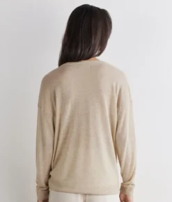 Maglia scollo a V in Cashmere Airfine