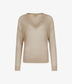 Maglia scollo a V in Cashmere Airfine
