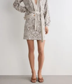 Minigonna jacquard paisley