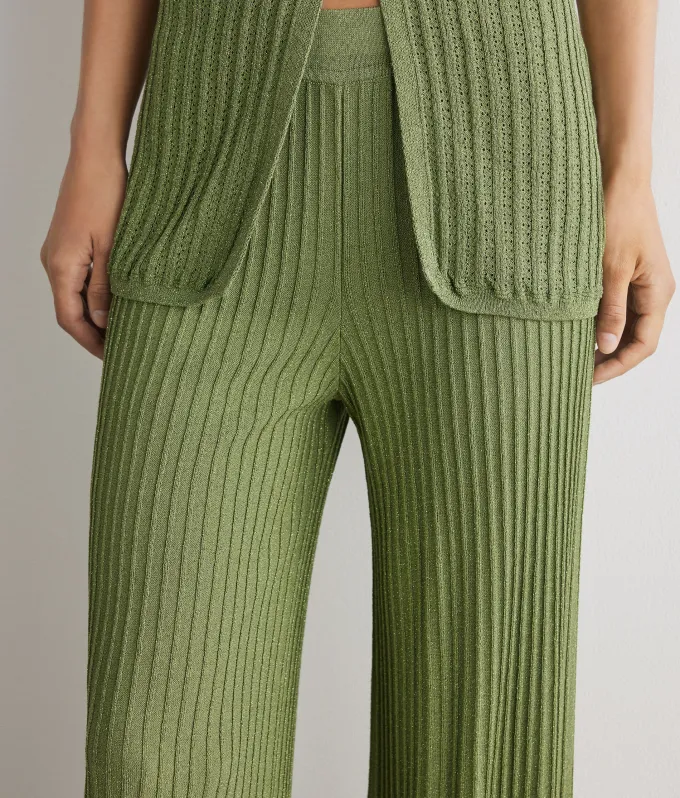 Pantalone a coste lamé