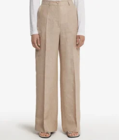 Pantalone cargo in lino