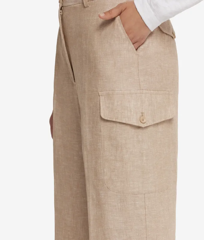 Pantalone cargo in lino