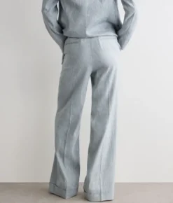 Pantalone delavè in lino e cotone