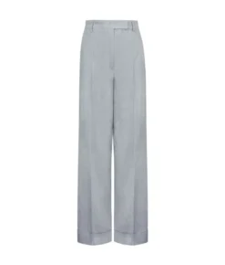 Pantalone delavè in lino e cotone