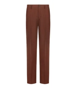 Pantalone gamba larga in cotone e lino
